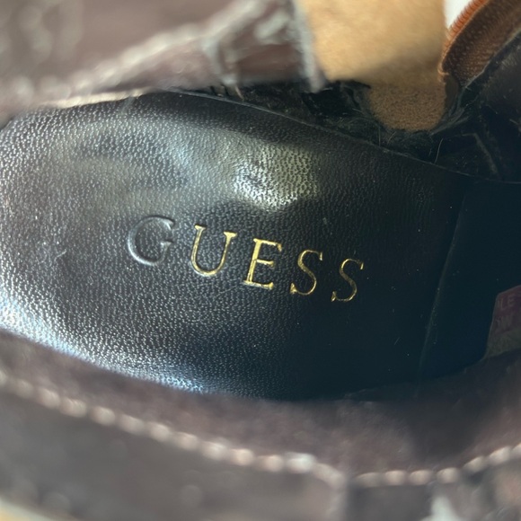GUESS Boots Women's Tan Brown Western Suede Ankle Booties Cowgirl 6 - Picture 6 of 11